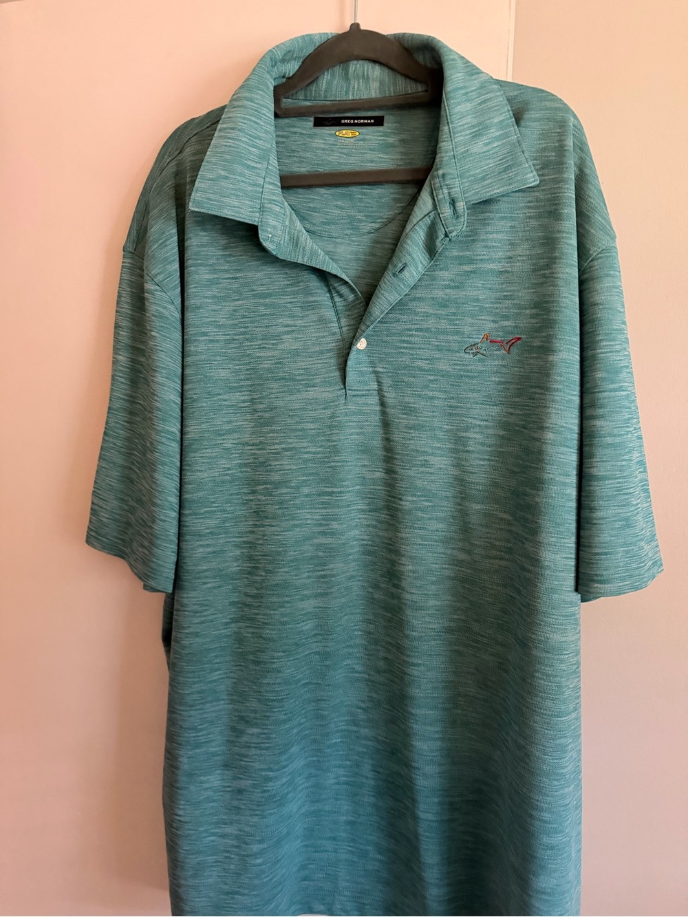 Greg Norman Men's Teal Heather Polo Shirt